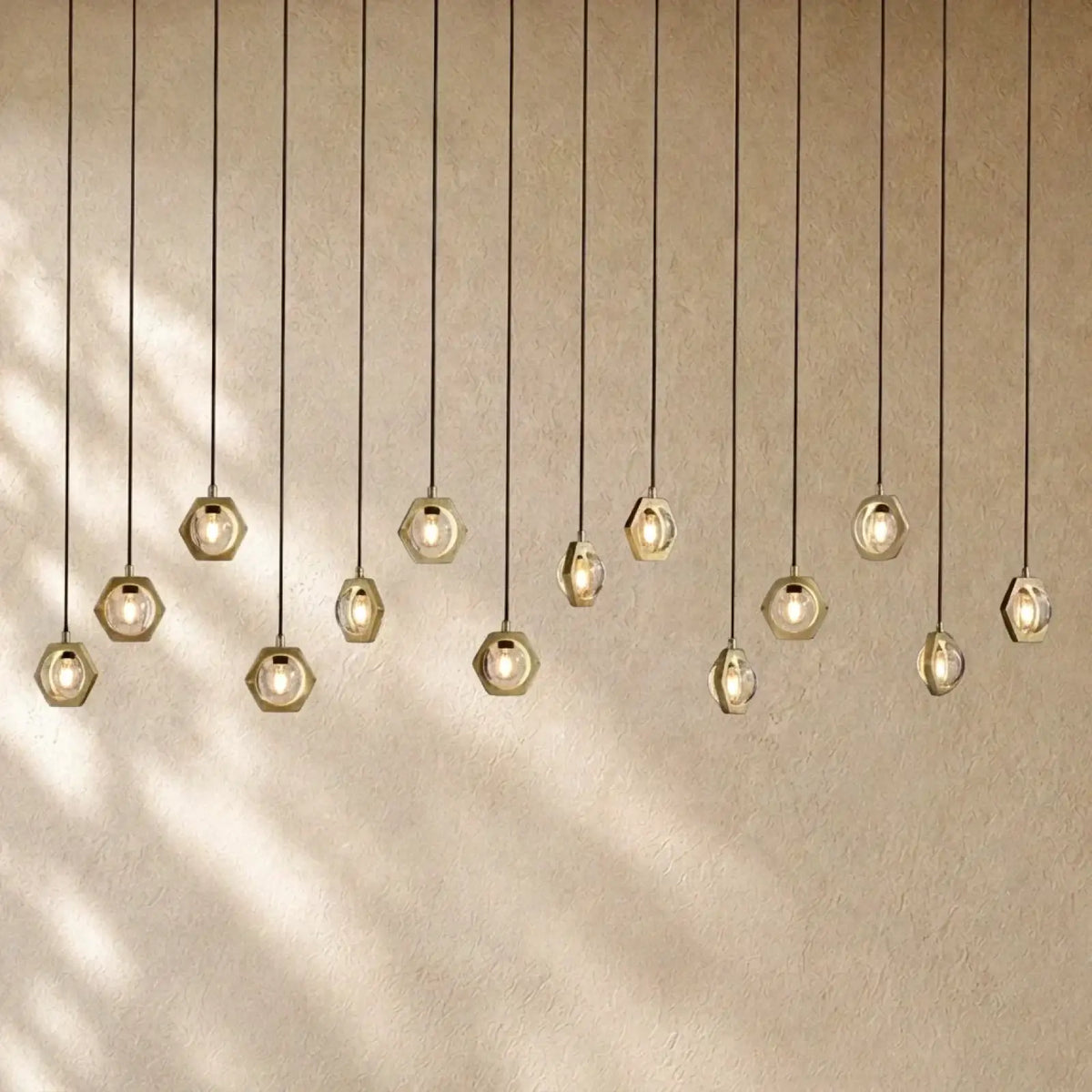 Ecletant Linear Chandelier 72’’ - Lacquered Burnished Brass