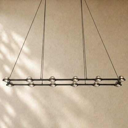 Ecletant Rectangular Chandelier - Matte Black / 72’’