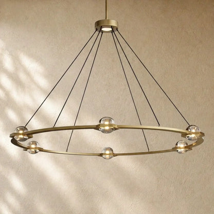 Ecletant Round Chandelier - Lacquered Burnished Brass / 48’’