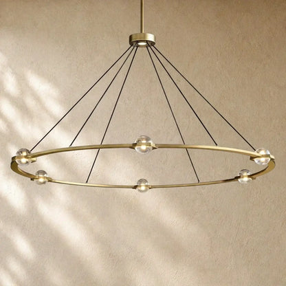 Ecletant Round Chandelier - Lacquered Burnished Brass / 60’’