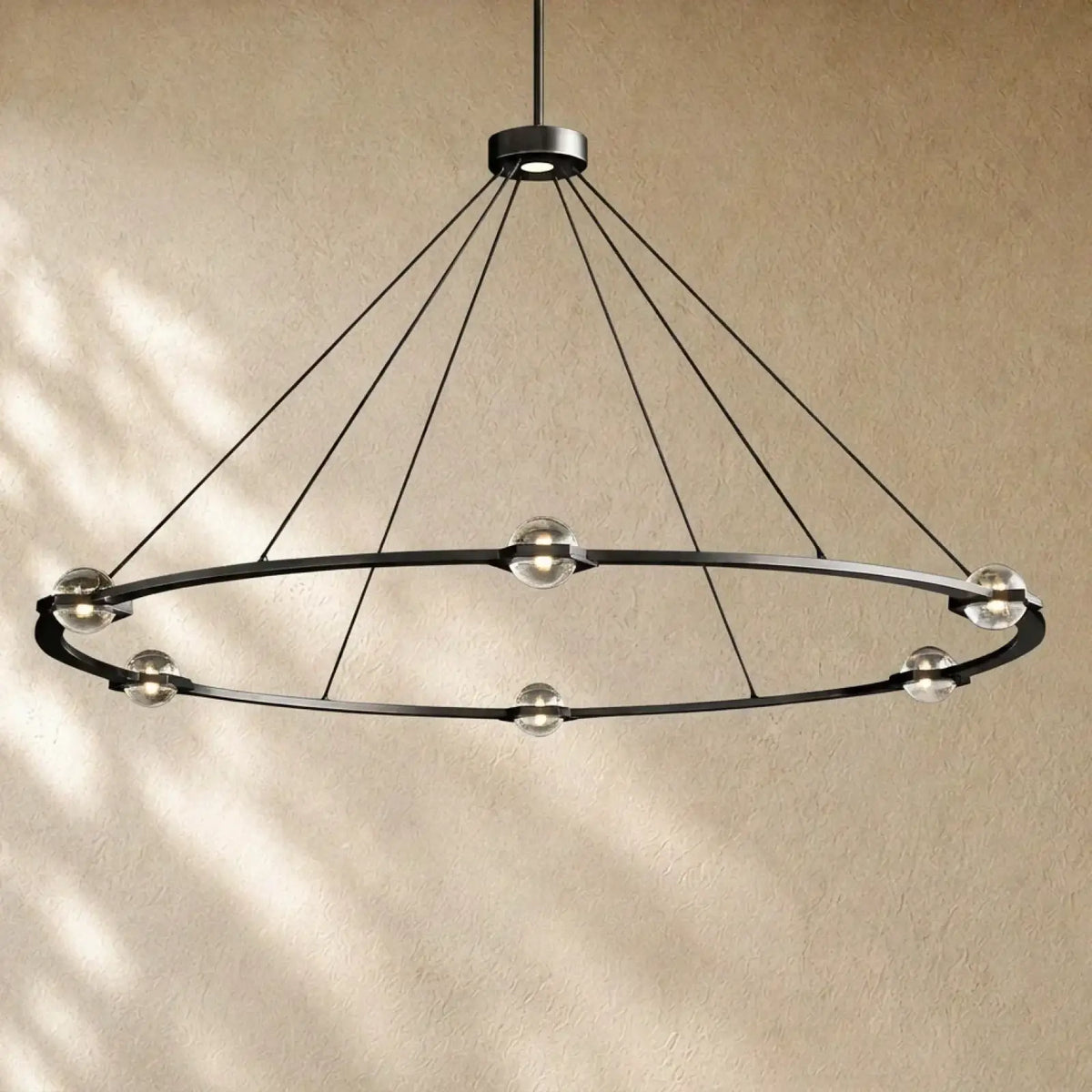 Ecletant Round Chandelier - Matte Black / 48’’