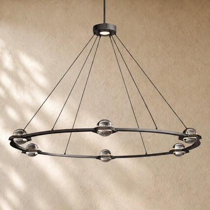 Ecletant Round Chandelier - Matte Black / 60’’