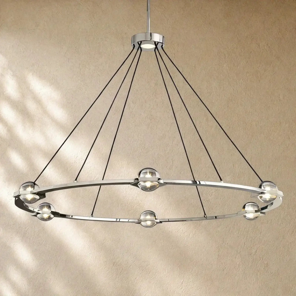 Ecletant Round Chandelier - Polished Nickel / 48’’