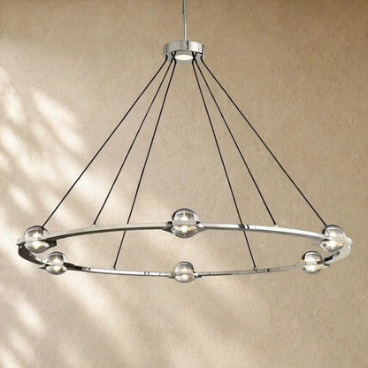 Ecletant Round Chandelier - Polished Nickel / 48’’