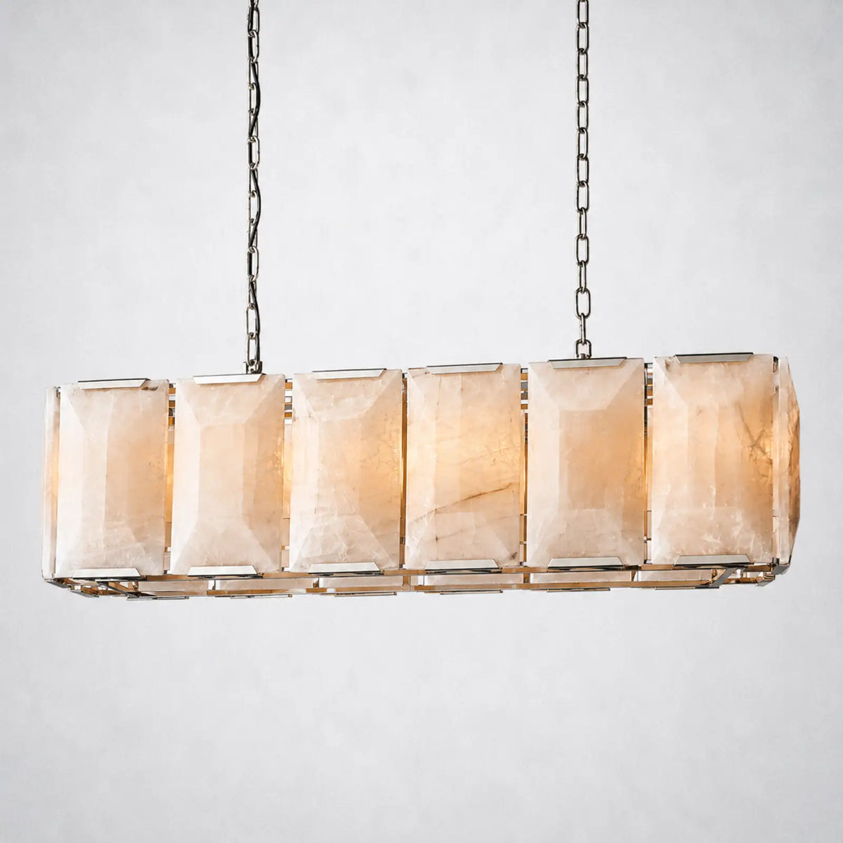 Ellington Alabaster Rectangular Chandelier 42’’ - Polished Nickel - Chandelier
