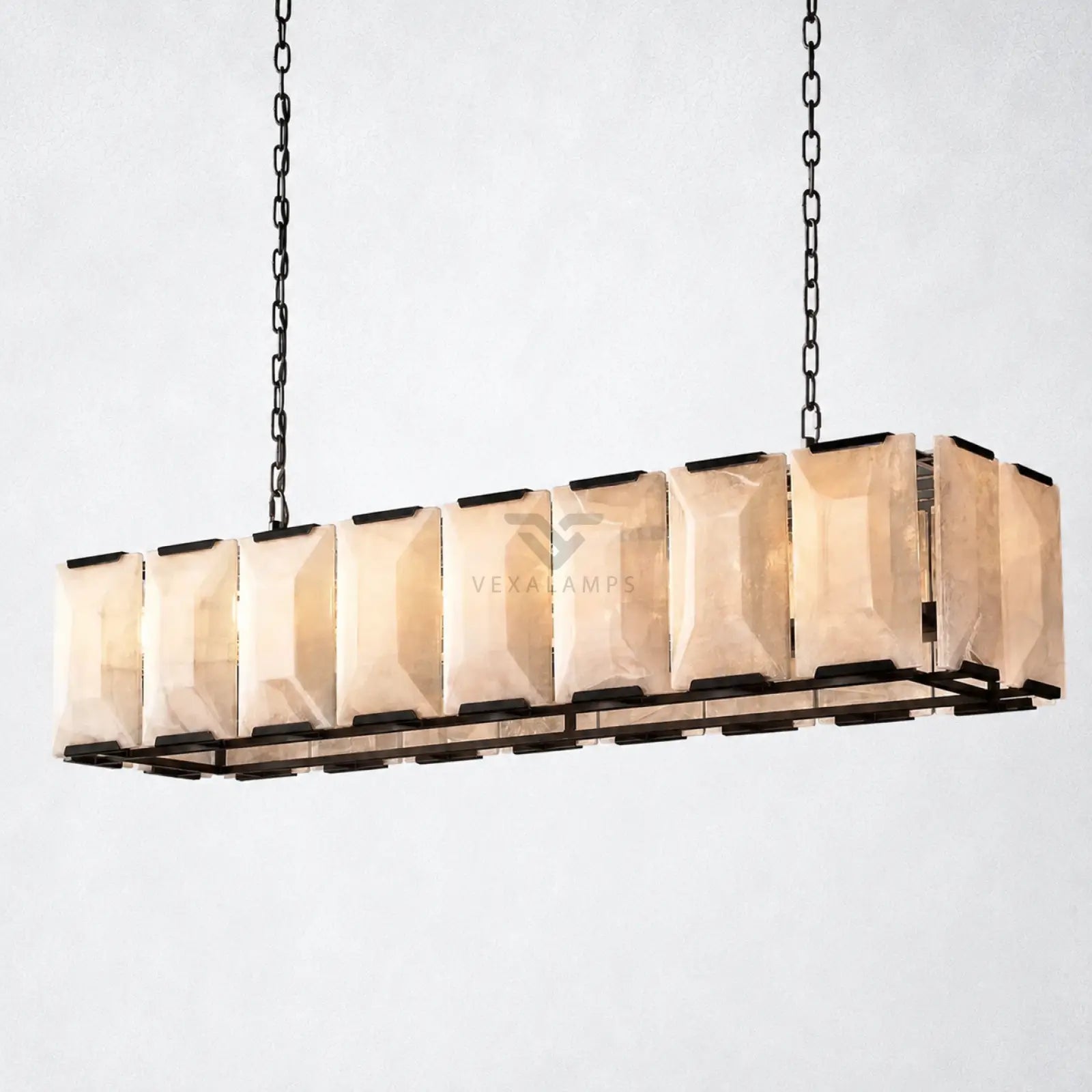 Ellington Alabaster Rectangular Chandelier 54’’ - Chandelier