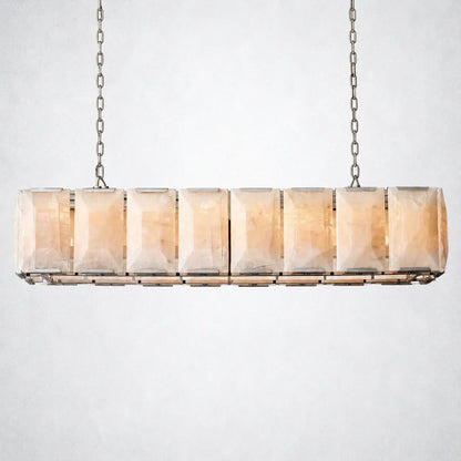 Ellington Alabaster Rectangular Chandelier 54’’ - Polished Nickel - Chandelier