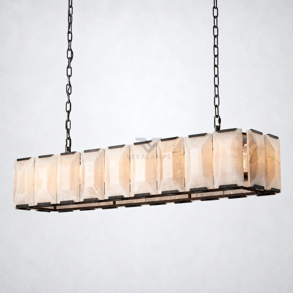 Ellington Alabaster Rectangular Chandelier 62’’ - Chandelier