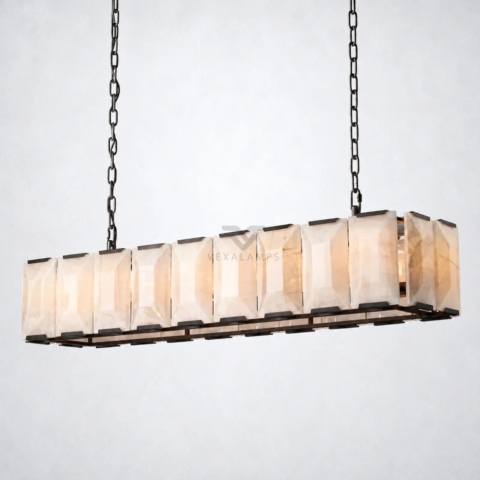 Ellington Alabaster Rectangular Chandelier 62’’ - Chandelier
