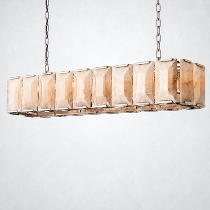 Ellington Alabaster Rectangular Chandelier 62’’ - Polished Nickel - Chandelier