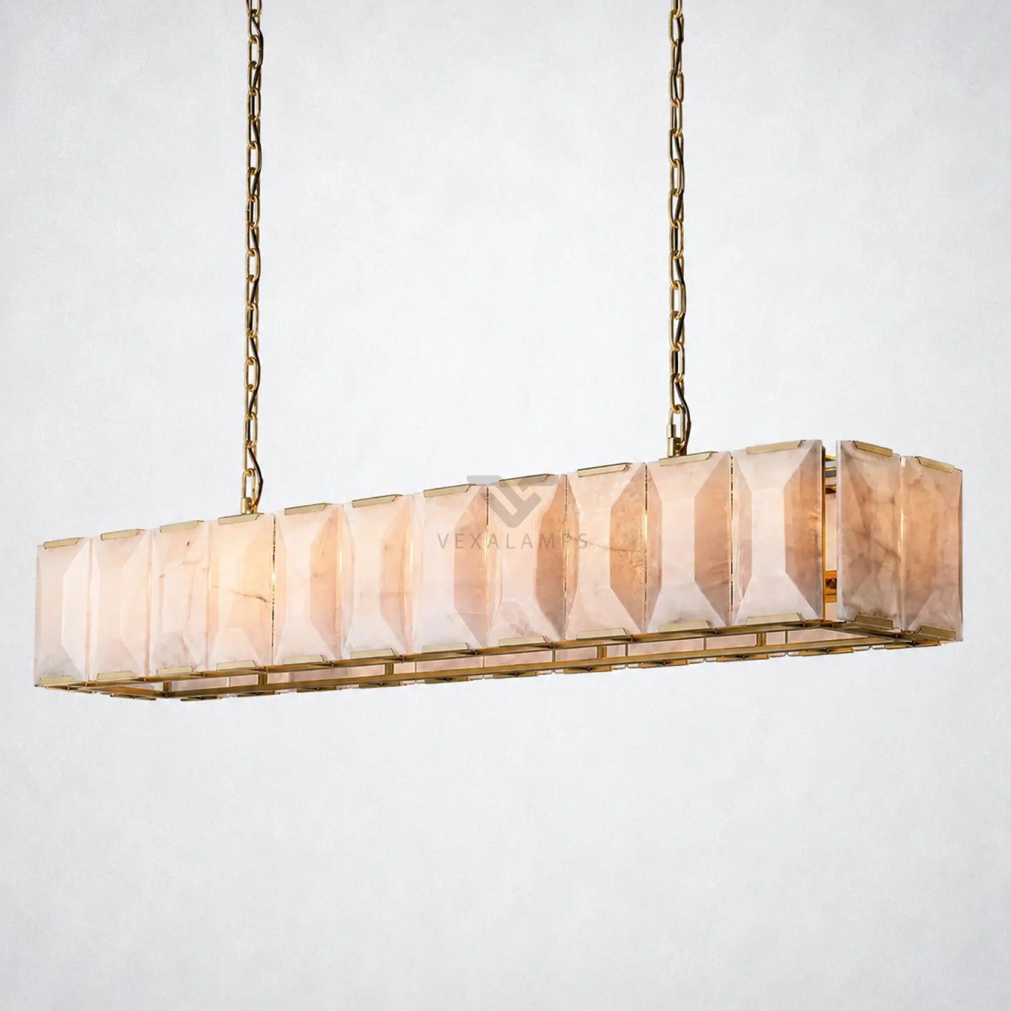 Ellington Alabaster Rectangular Chandelier 74’’ - Chandelier