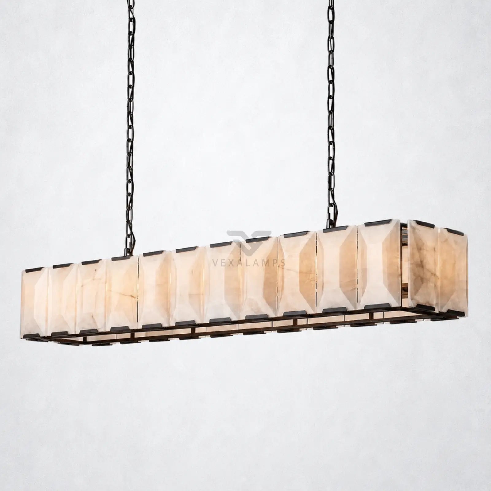 Ellington Alabaster Rectangular Chandelier 74’’ - Chandelier