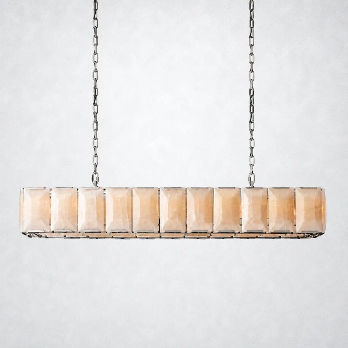 Ellington Alabaster Rectangular Chandelier 74’’ - Polished Nickel - Chandelier