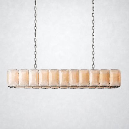 Ellington Alabaster Rectangular Chandelier 74’’ - Polished Nickel - Chandelier