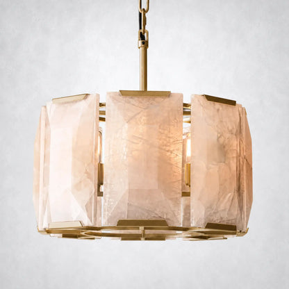 Ellington Alabaster Round Chandelier 19’’ - Lacquered Brass - Chandelier