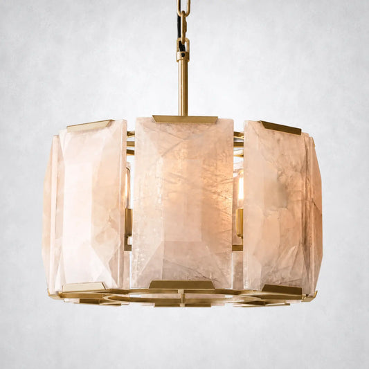 Ellington Alabaster Round Chandelier 19’’ - Lacquered Brass - Chandelier