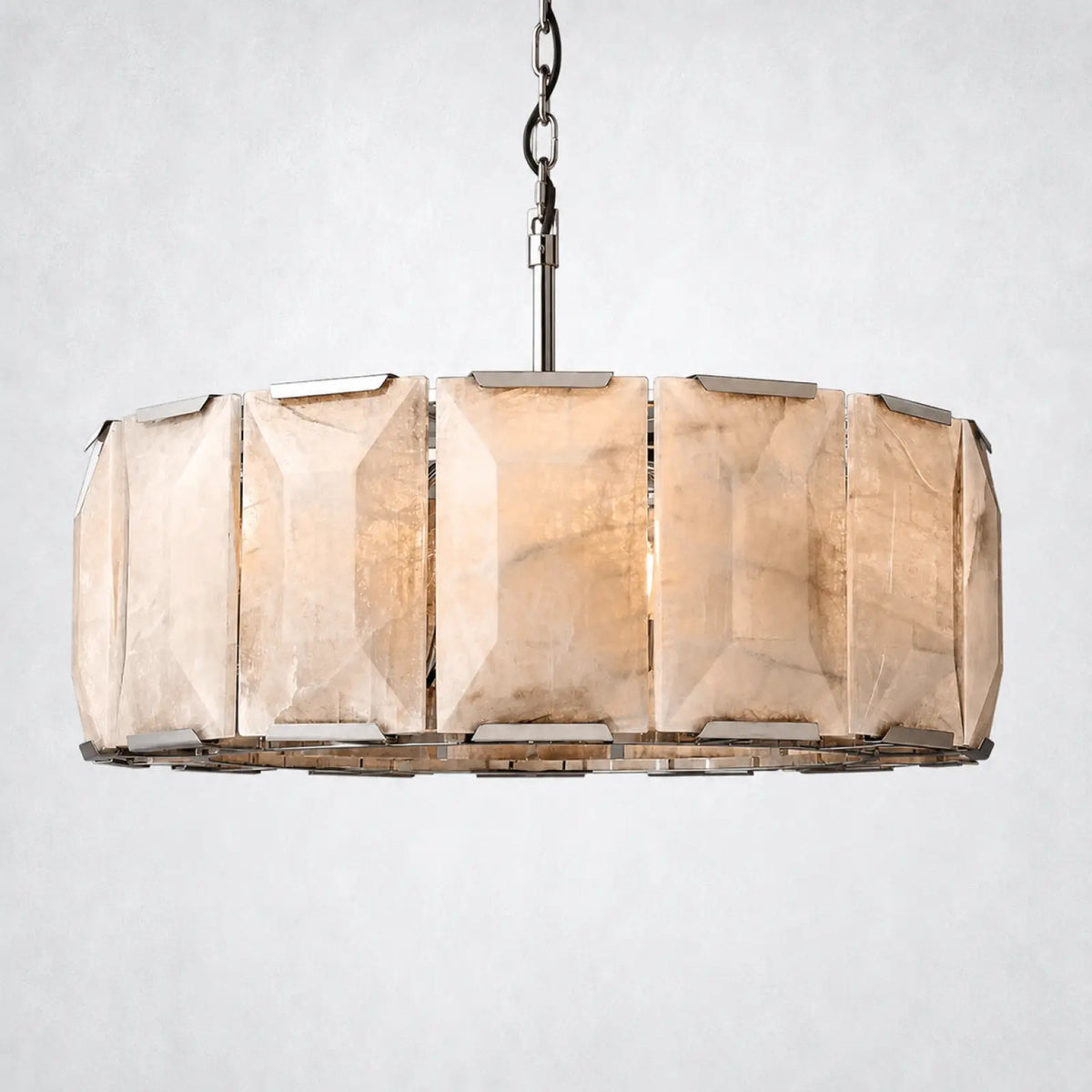 Ellington Alabaster Round Chandelier 31’’ - Polished Nickel - Chandelier