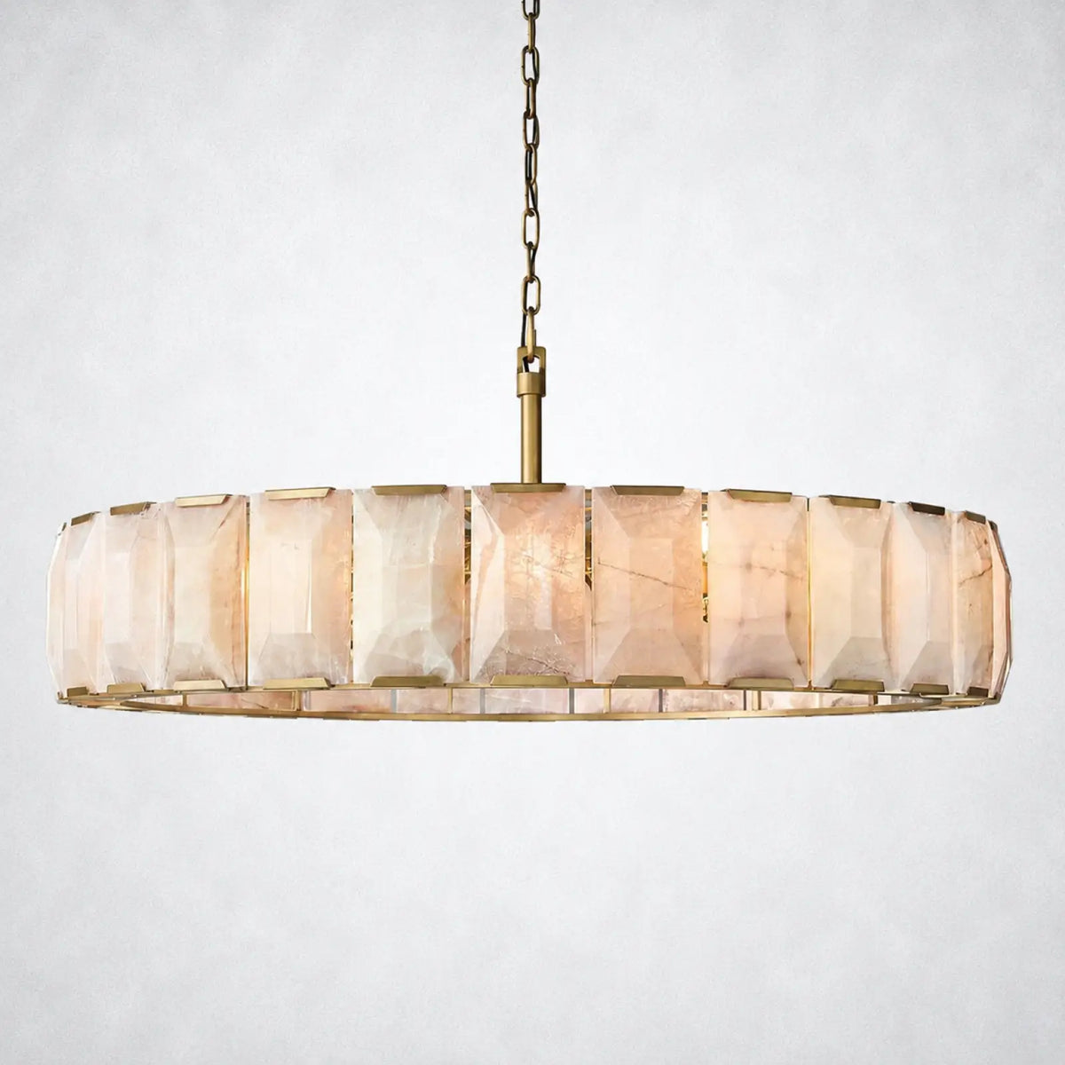 Ellington Alabaster Round Chandelier 60’’ - Lacquered Brass - Chandelier