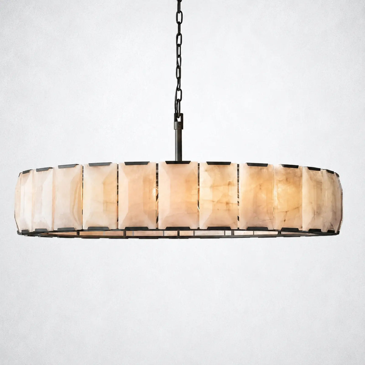 Ellington Alabaster Round Chandelier 60’’ - Matte Black - Chandelier