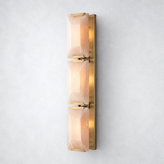 Ellington Alabaster Triple Sconce - Lacquered Brass - Wall Sconce