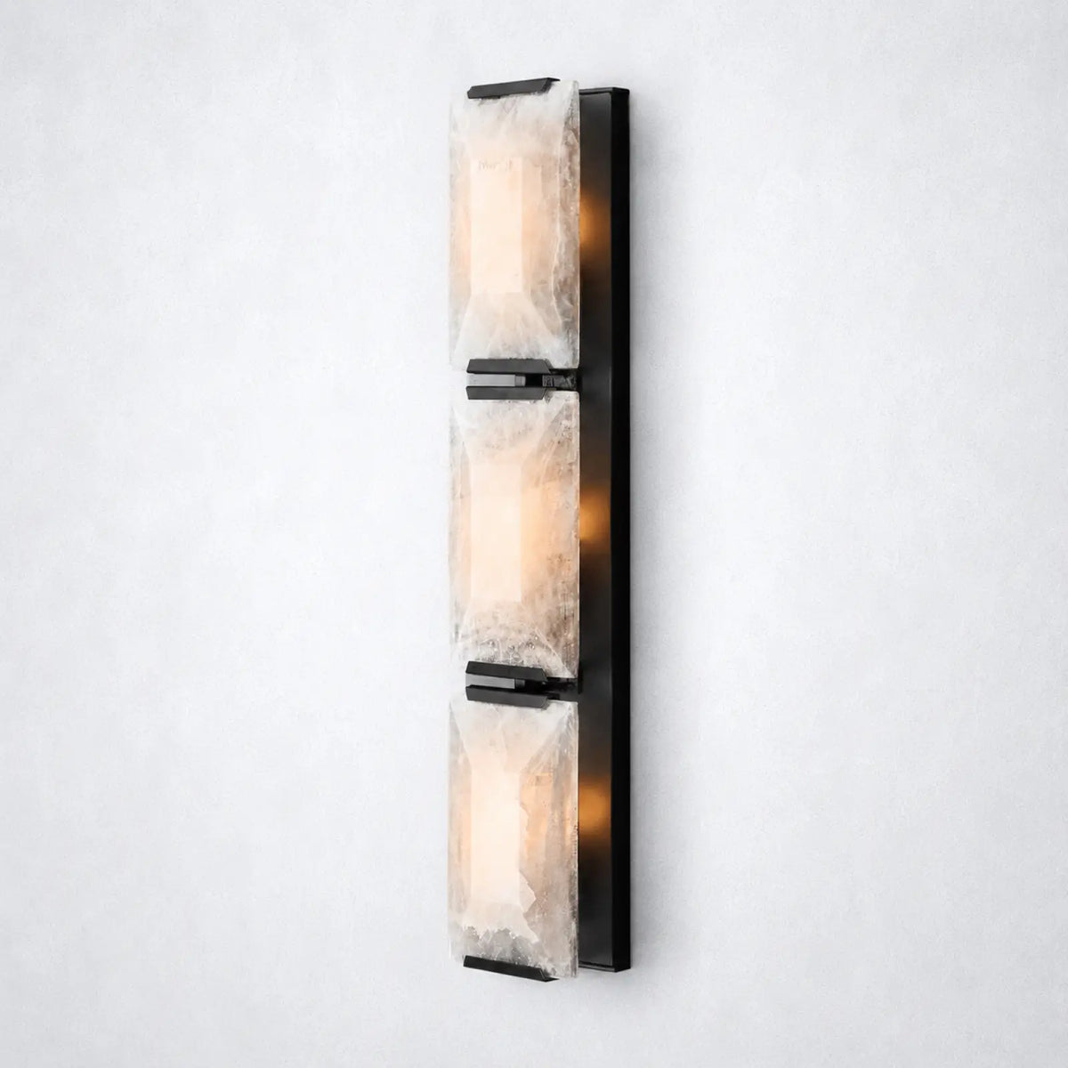 Ellington Alabaster Triple Sconce - Matte Black - Wall Sconce