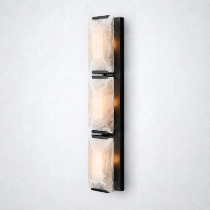 Ellington Alabaster Triple Sconce - Matte Black - Wall Sconce