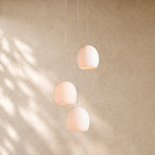 Arican Round Alabaster Chandelier - 3-Light