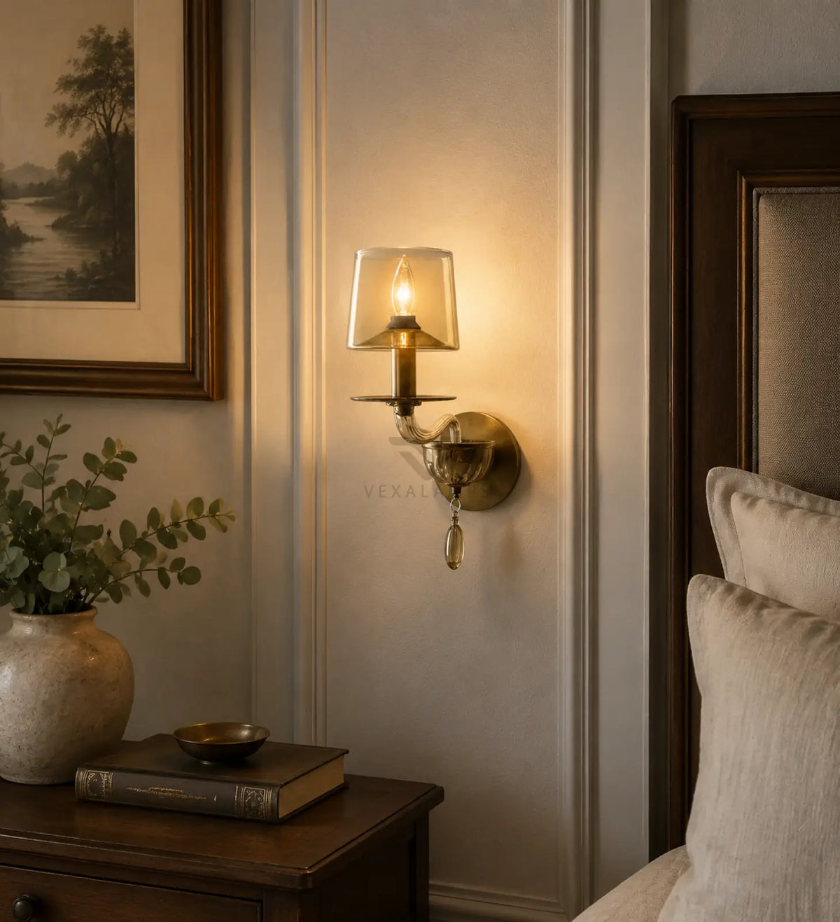 Giulien Amber Glass Sconce