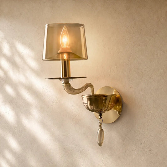 Giulien Amber Glass Sconce