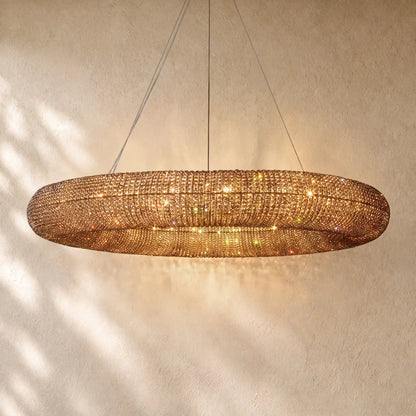Halo Round Led Chandelier - 32’’ / Smoke