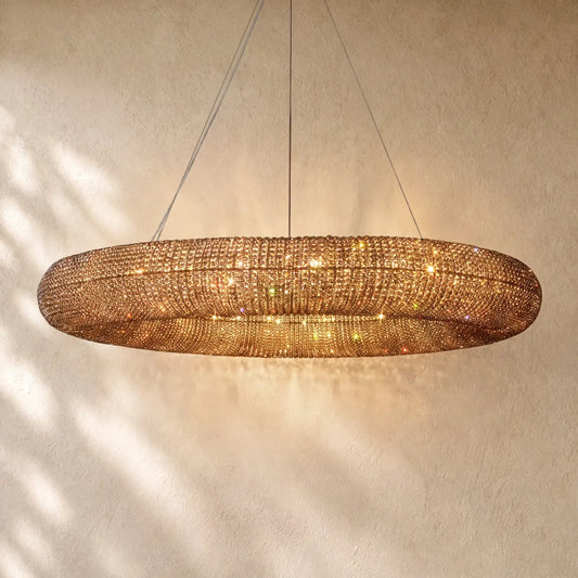 Halo Round Led Chandelier - 32’’ / Smoke