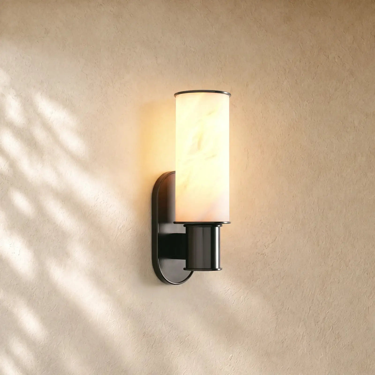 Harlins Alabaster Wall Sconce - Black