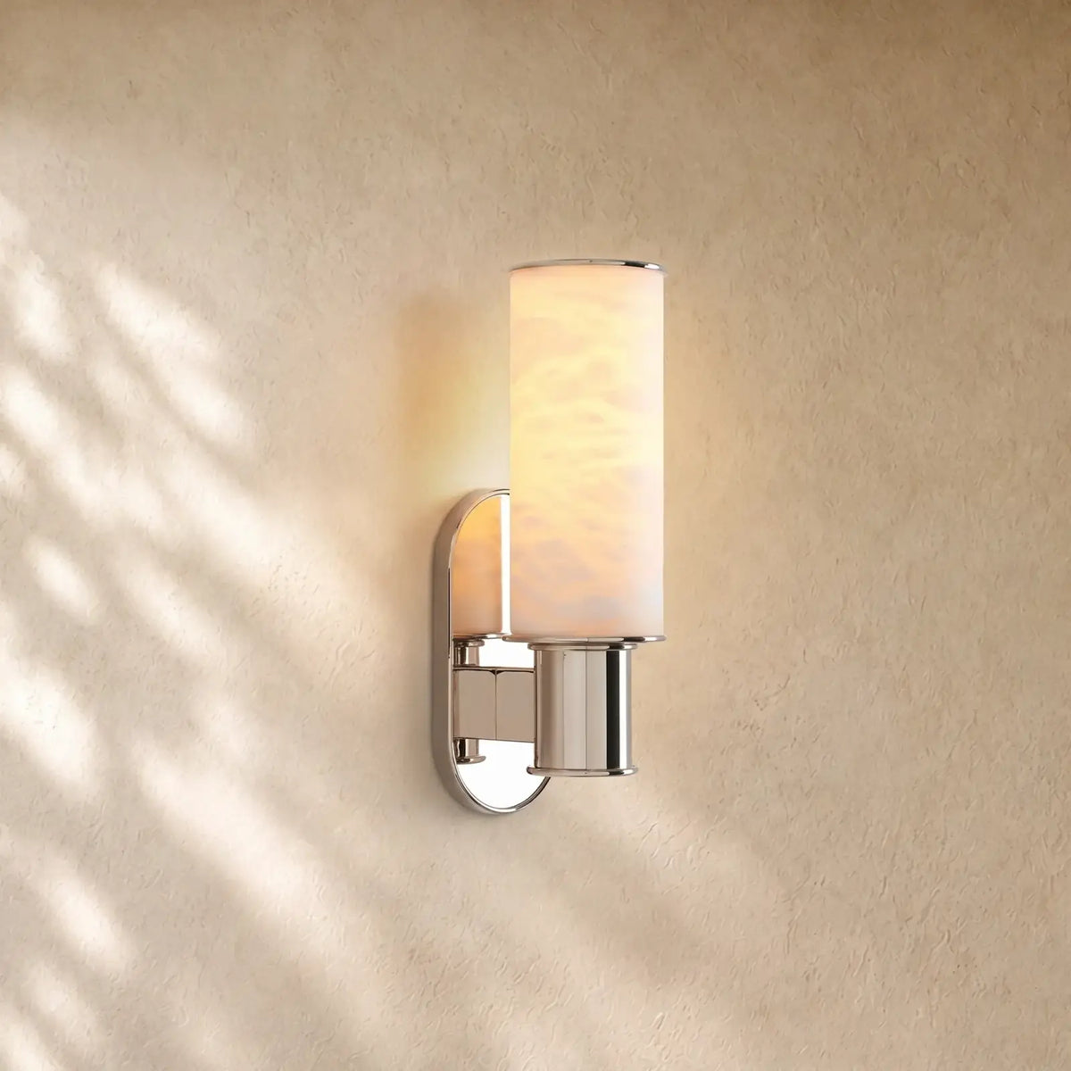 Harlins Alabaster Wall Sconce - Nickel