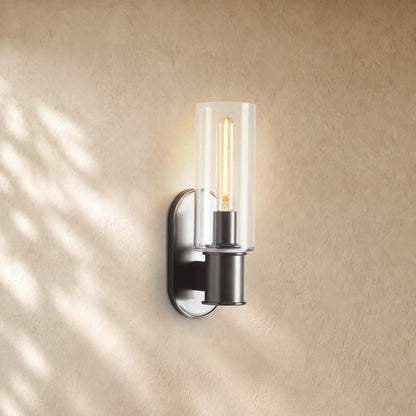 Harlins Clear Glass Wall Sconce - Black