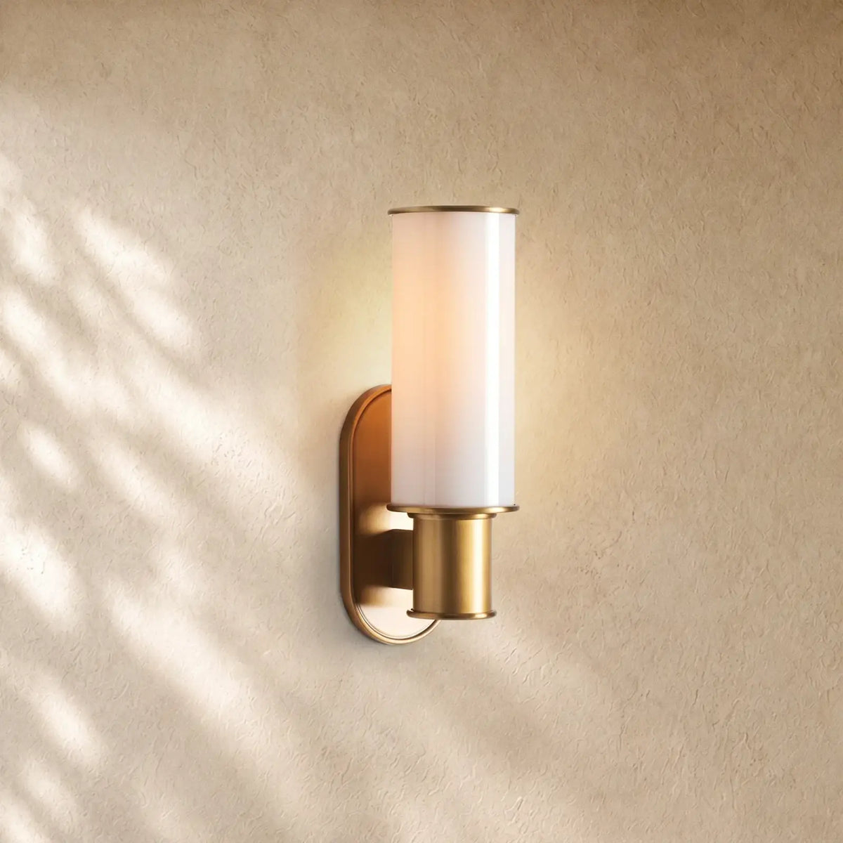 Harlins Milk Glass Wall Sconce - Brass