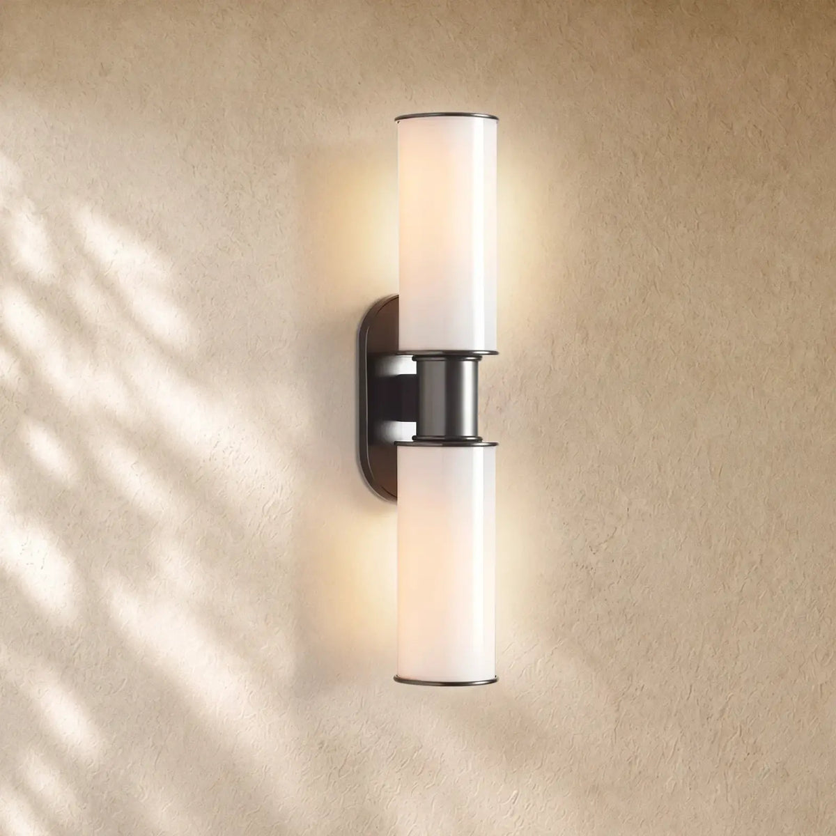 Harlins Modern Milk Glass 2-Light Wall Sconce - Black