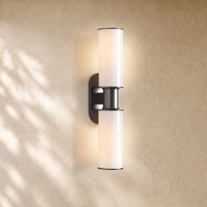 Harlins Modern Milk Glass 2-Light Wall Sconce - Black