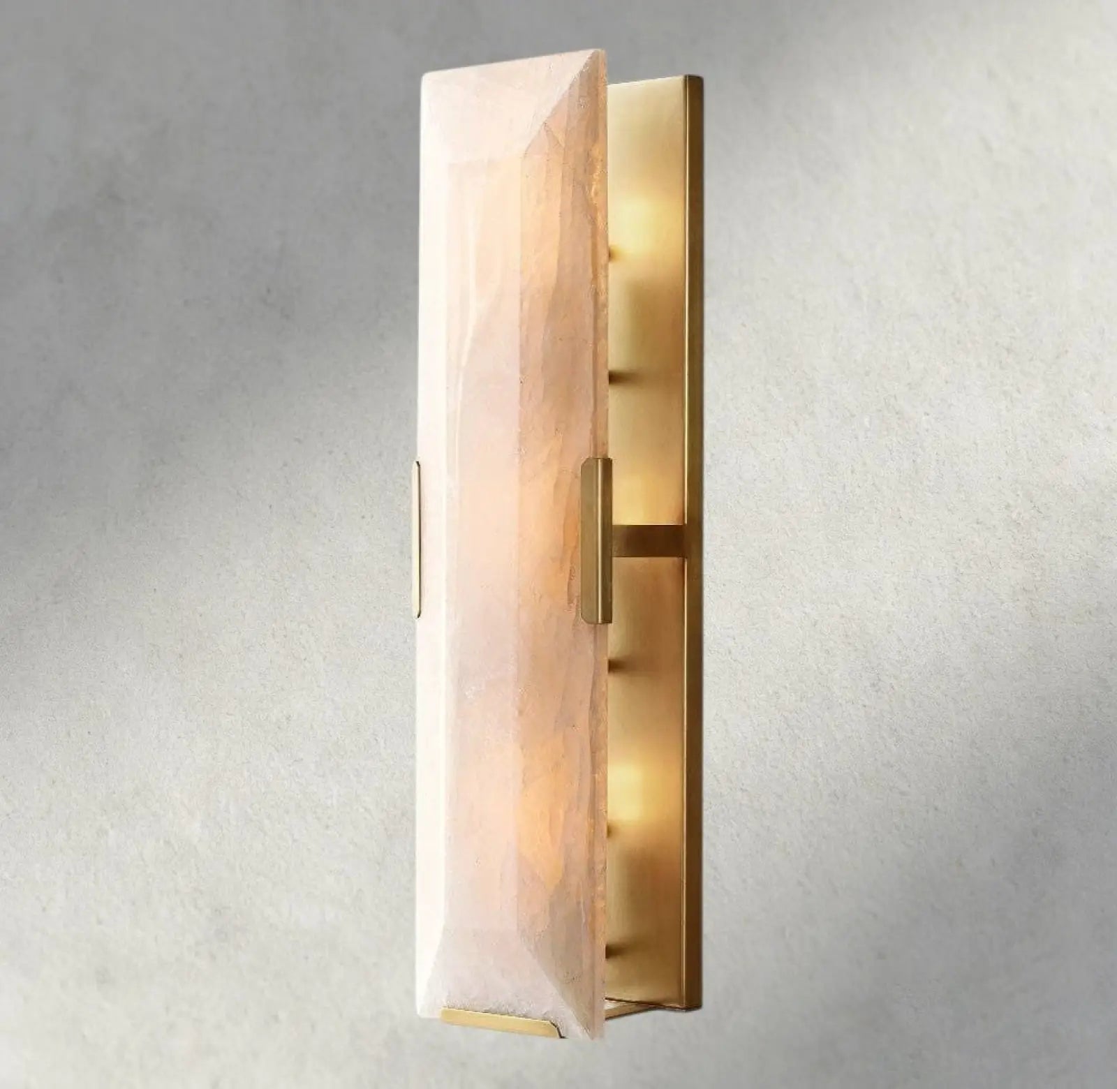 Hartley Alabaster Linear Sconce - Brass - wall sconce