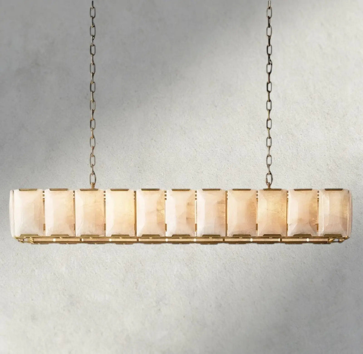 Hartley Alabaster Rectangular Chandelier 42’’ 54’’ 62’’ 74’’ - 74’’ / Brass - chandelier