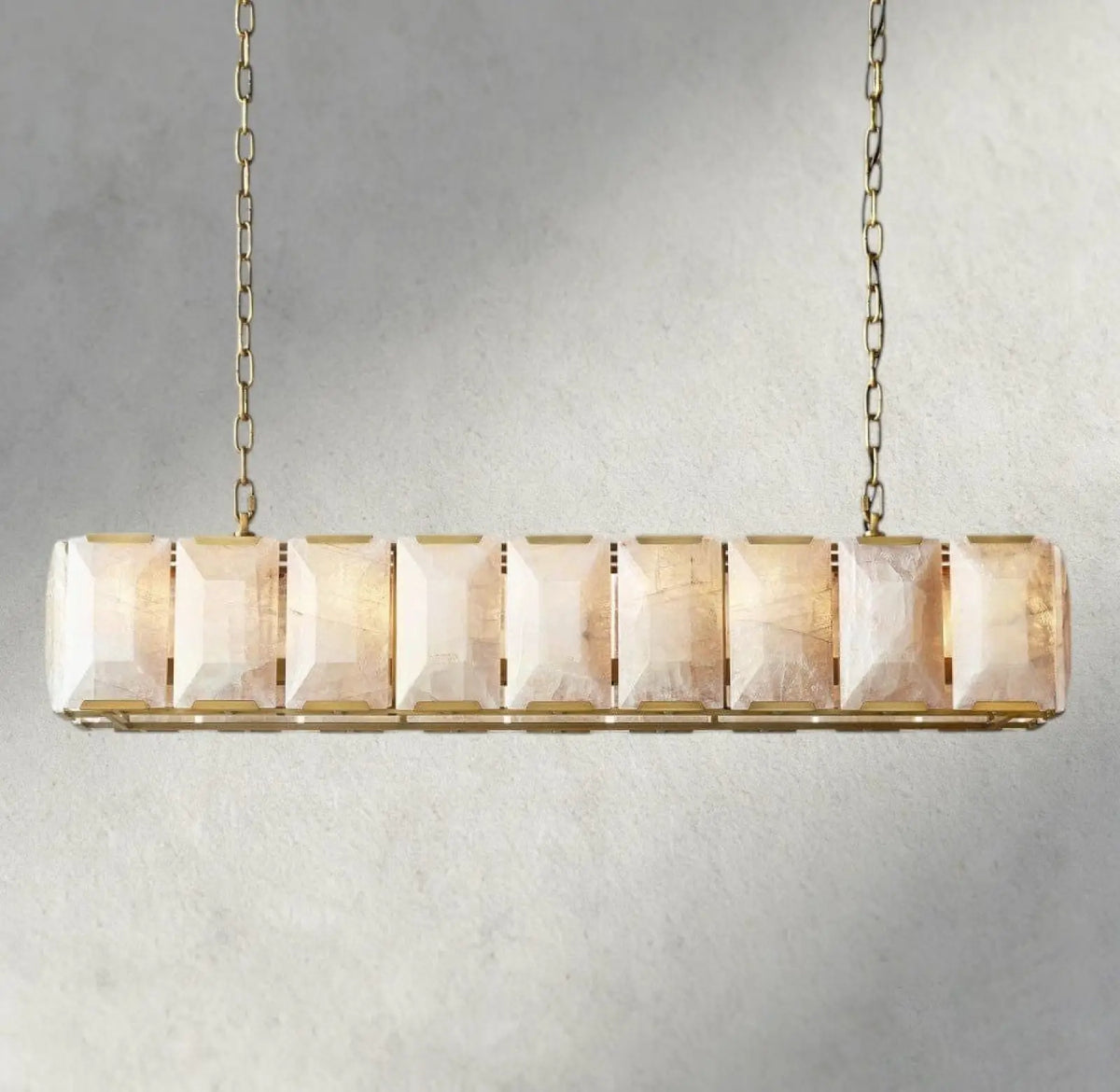 Hartley Alabaster Rectangular Chandelier 42’’ 54’’ 62’’ 74’’ - 62’’ / Brass - chandelier
