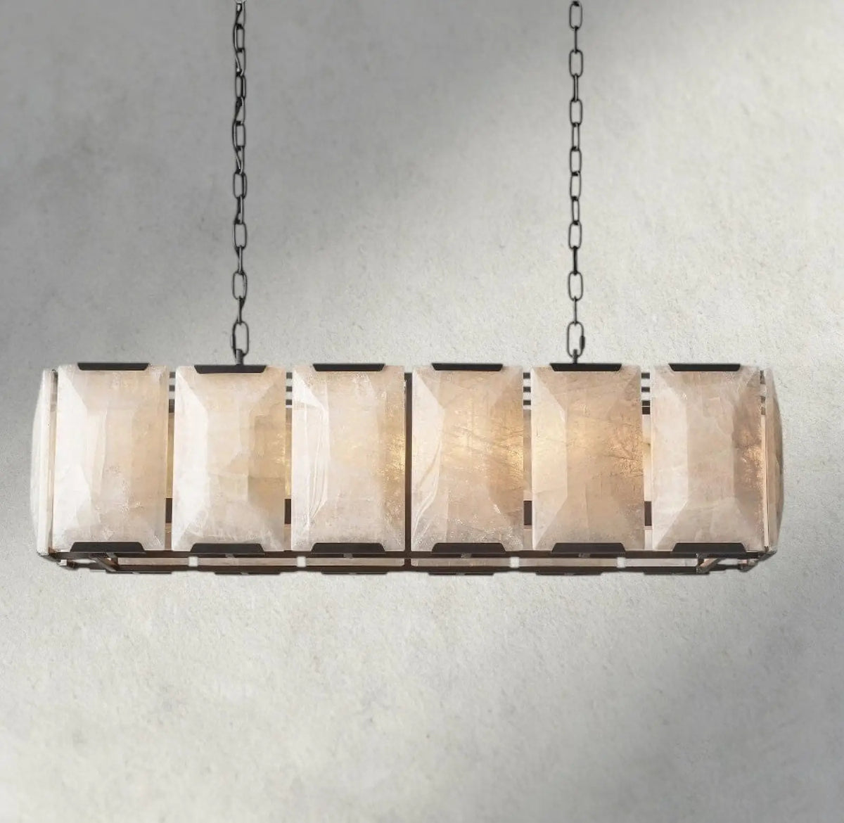Hartley Alabaster Rectangular Chandelier 42’’ 54’’ 62’’ 74’’ - 42’’ / Bronze - chandelier