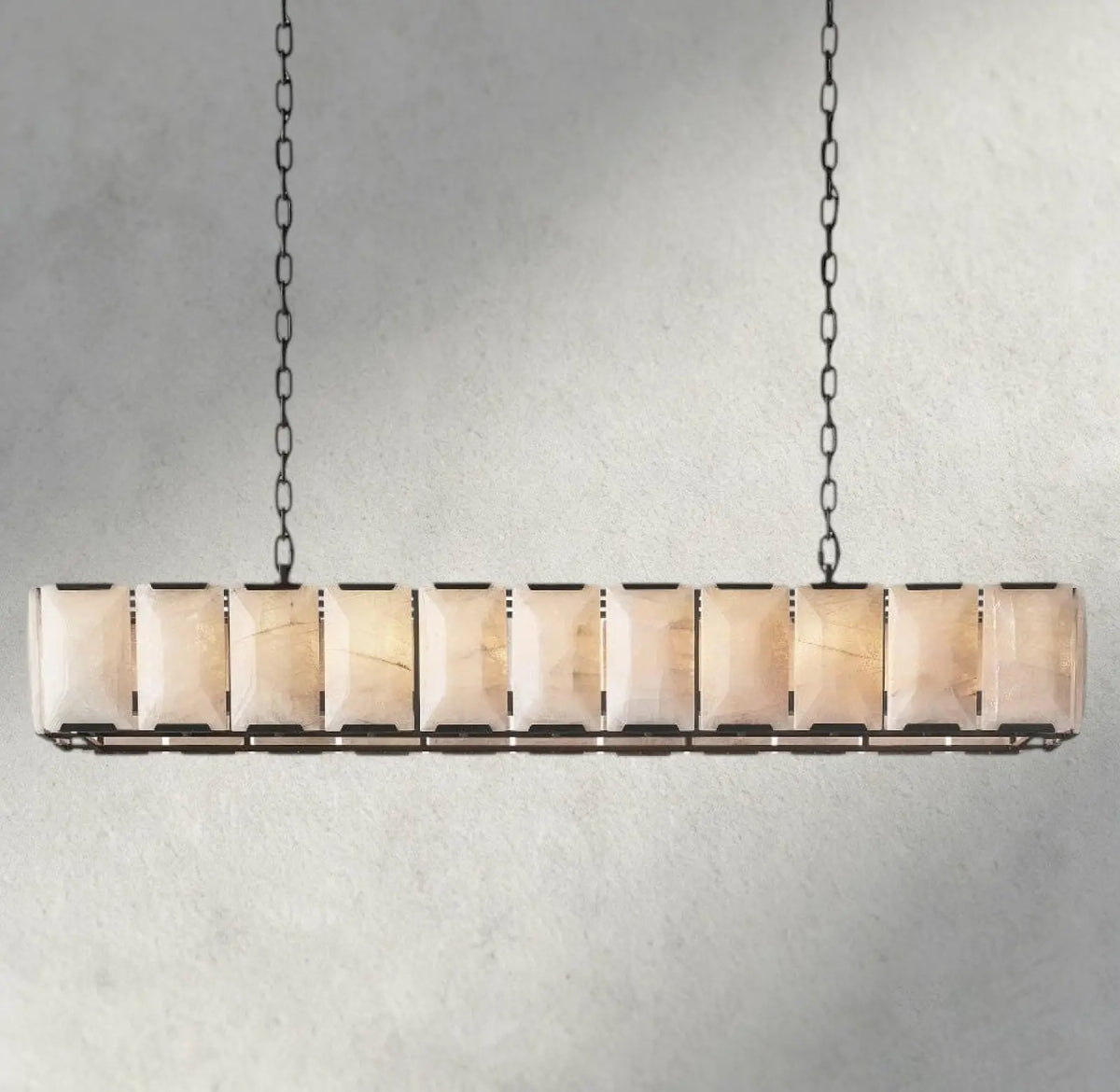 Hartley Alabaster Rectangular Chandelier 42’’ 54’’ 62’’ 74’’ - 74’’ / Bronze - chandelier