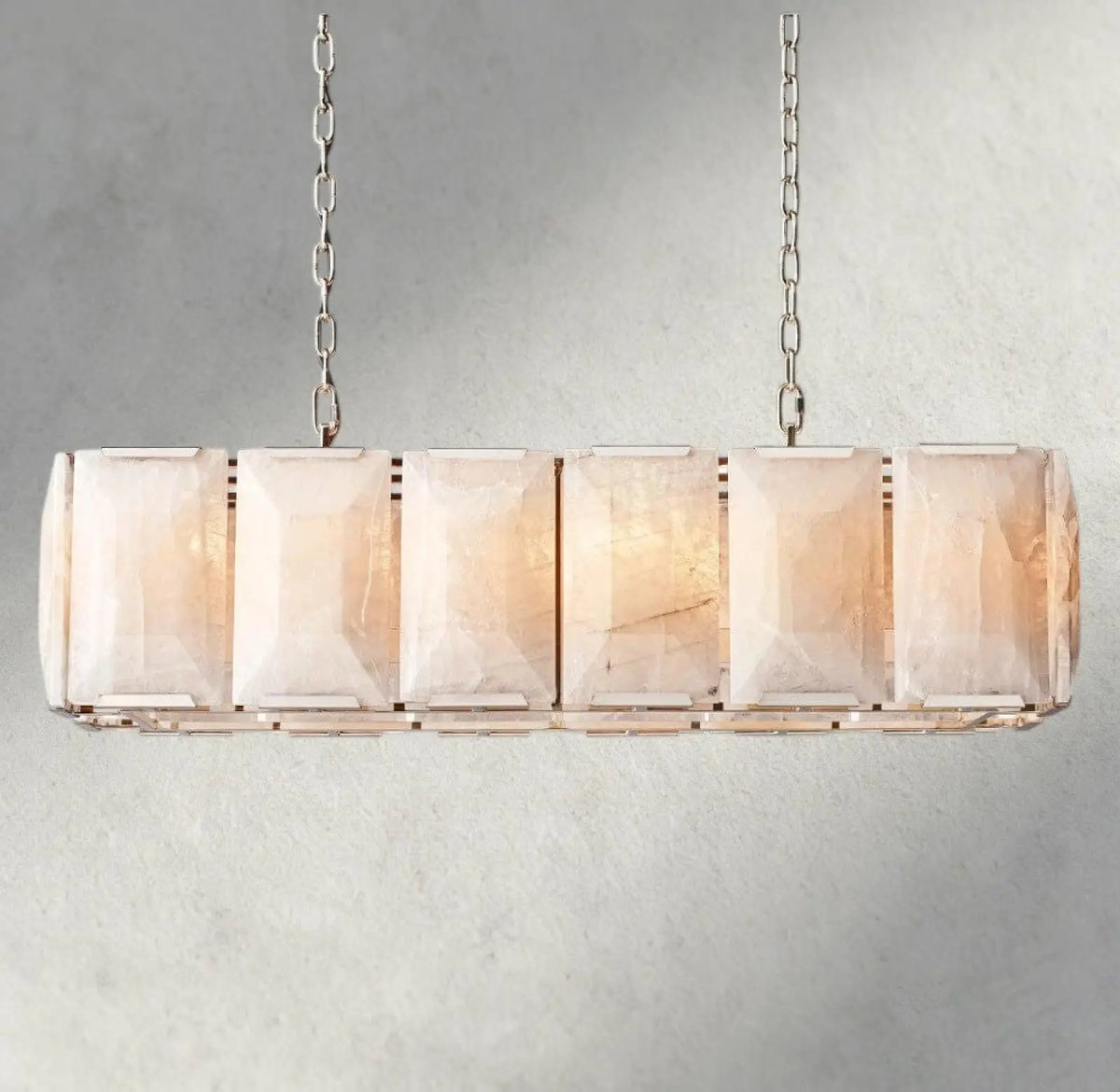 Hartley Alabaster Rectangular Chandelier 42’’ 54’’ 62’’ 74’’ - 42’’ / Nickle - chandelier