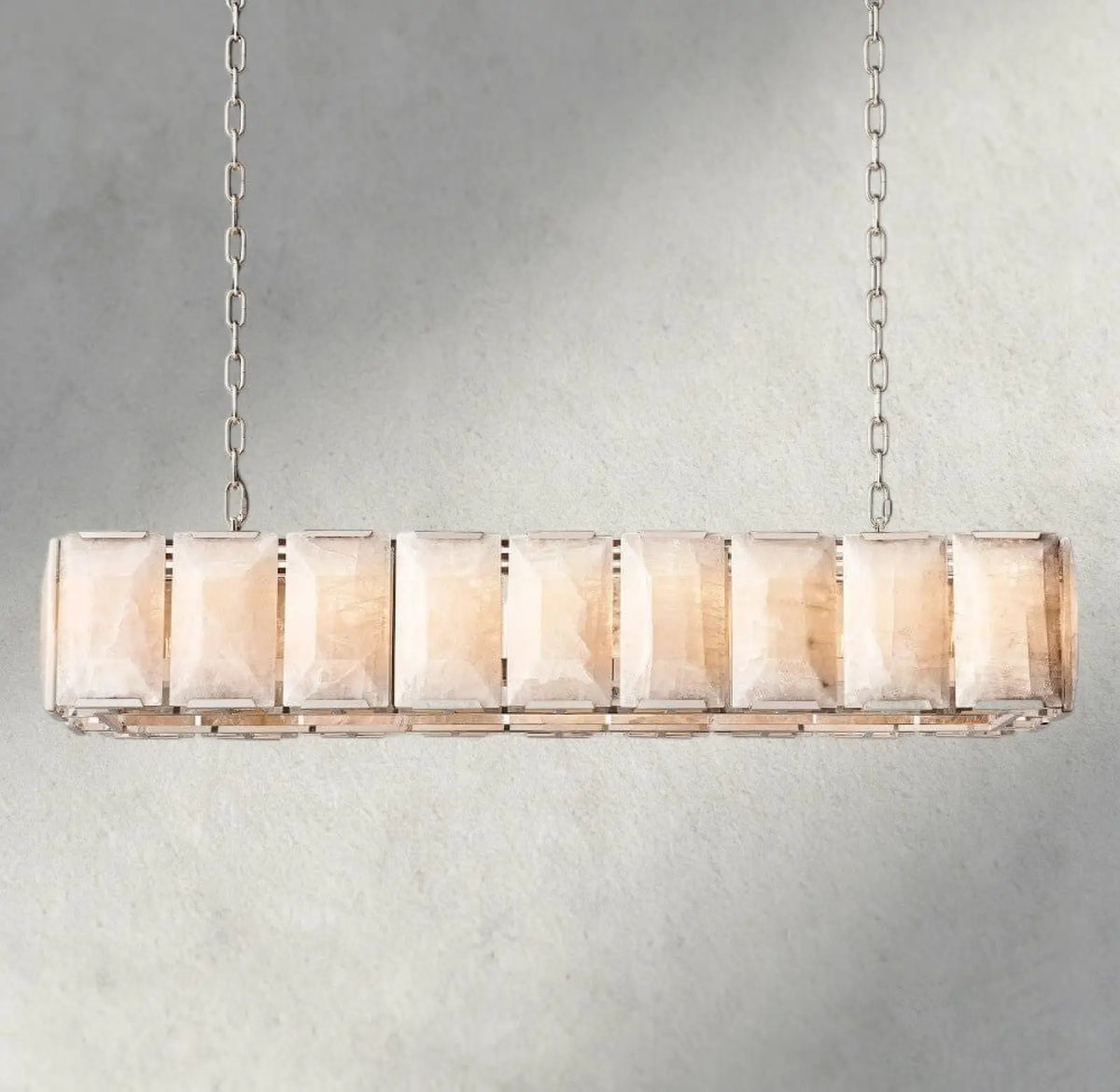 Hartley Alabaster Rectangular Chandelier 42’’ 54’’ 62’’ 74’’ - 62’’ / Nickle - chandelier