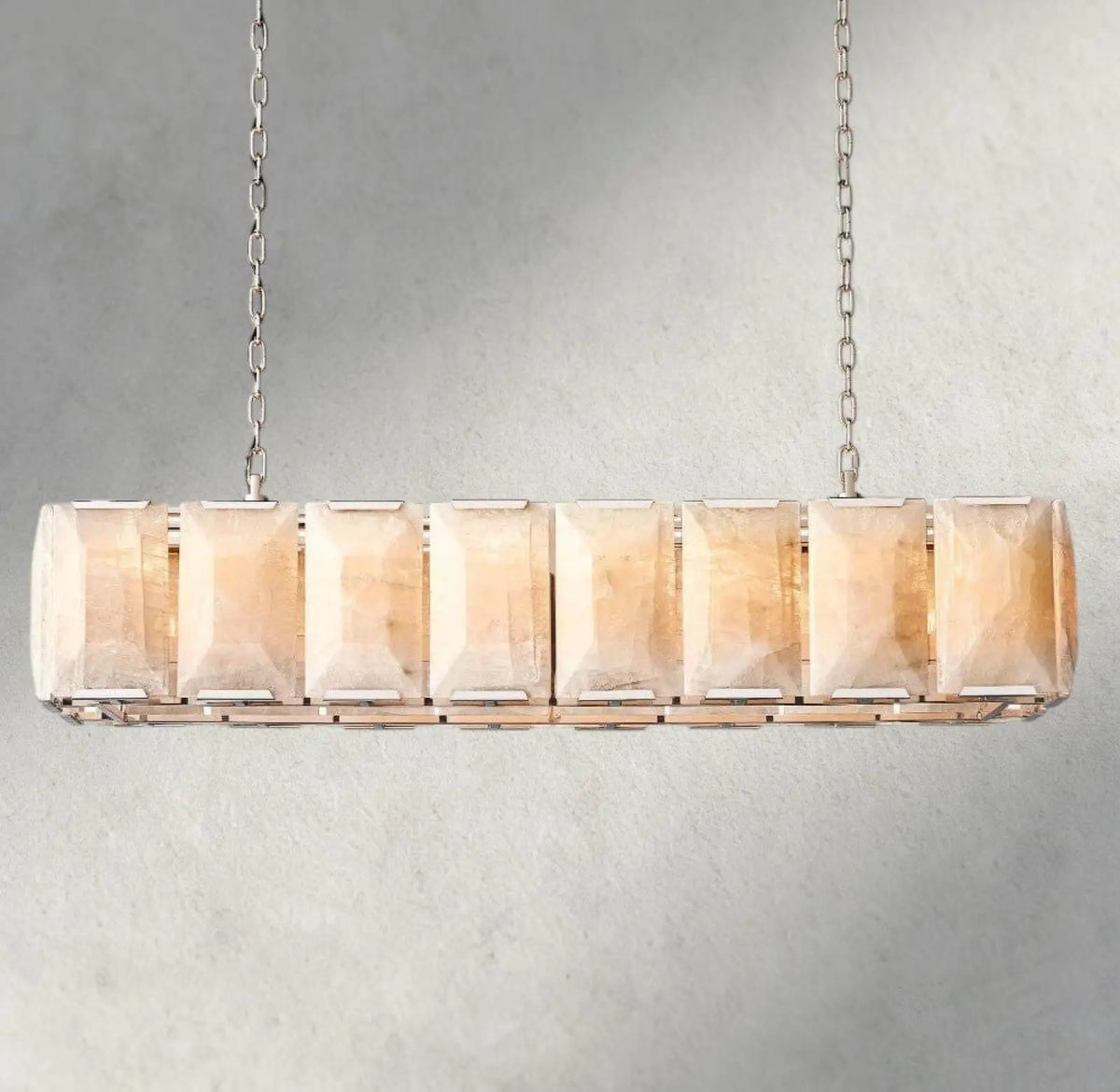 Hartley Alabaster Rectangular Chandelier 42’’ 54’’ 62’’ 74’’ - 54’’ / Nickle - chandelier