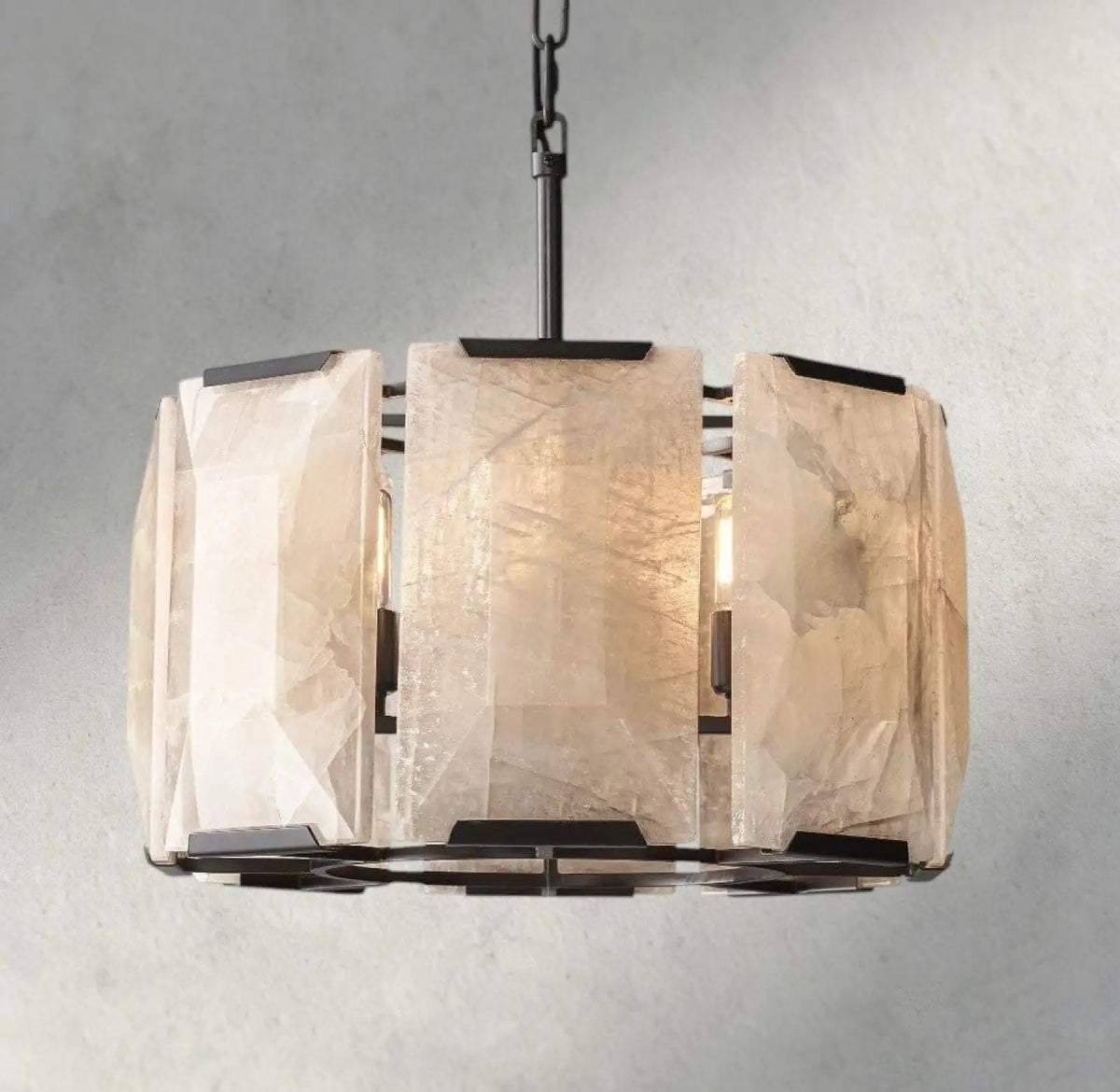Hartley Alabaster Round Chandelier 19’’ 31’’ 43’’ 60’’ - 19’’ / Bronze - chandelier