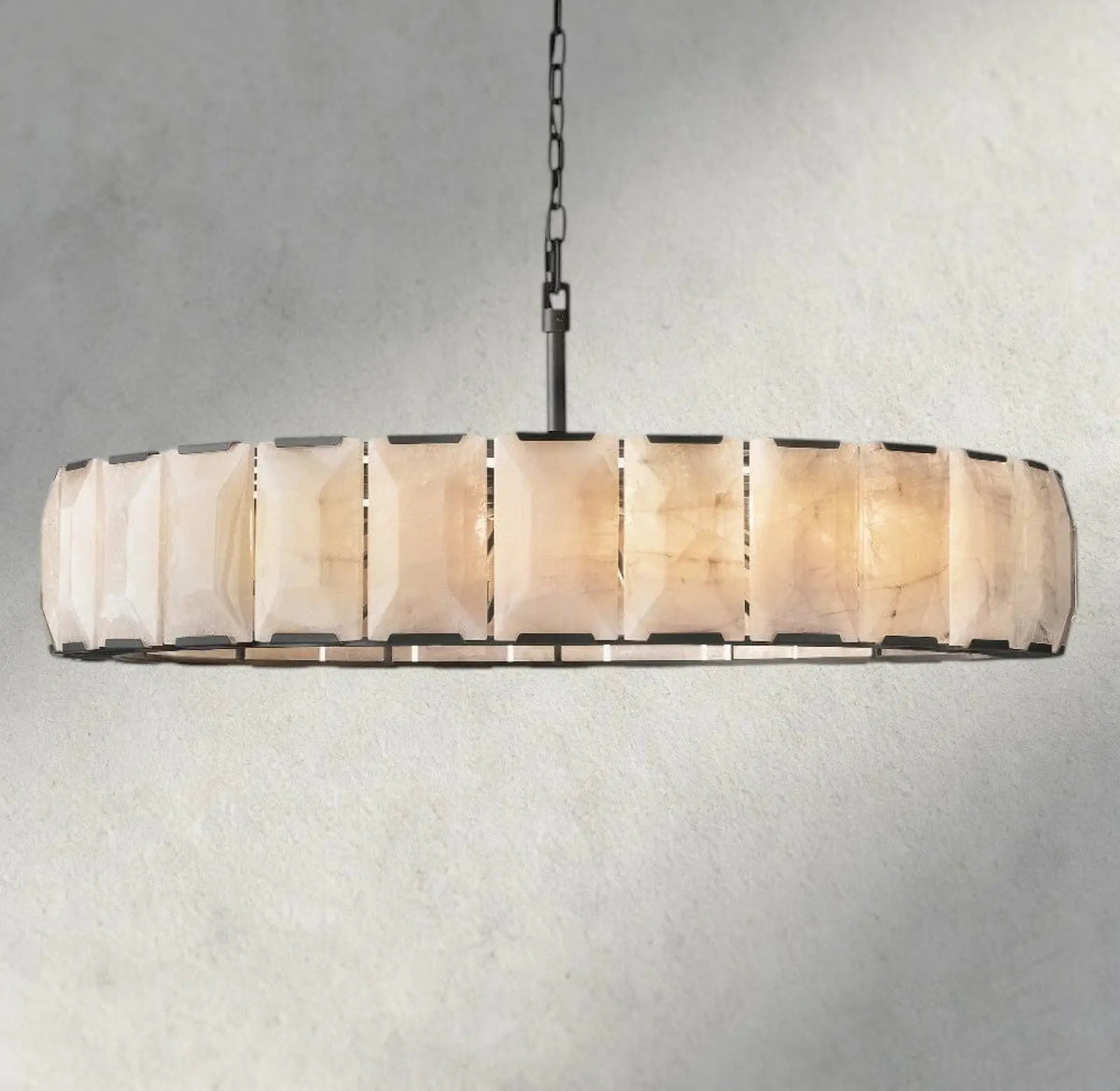 Hartley Alabaster Round Chandelier 19’’ 31’’ 43’’ 60’’ - 60’’ / Bronze - chandelier