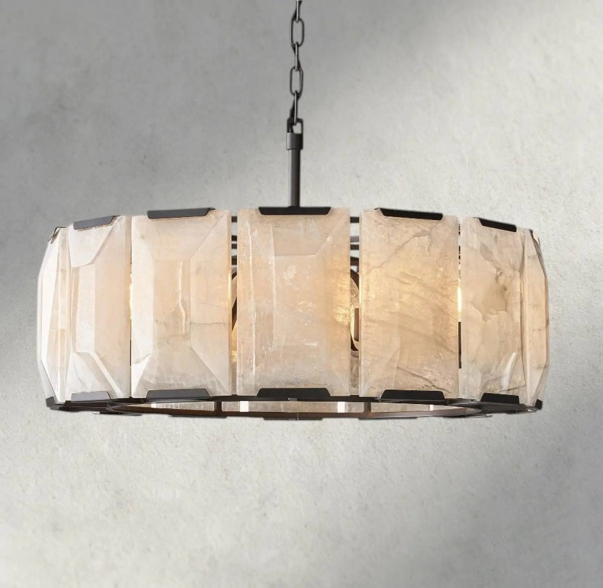 Hartley Alabaster Round Chandelier 19’’ 31’’ 43’’ 60’’ - 31’’ / Bronze - chandelier