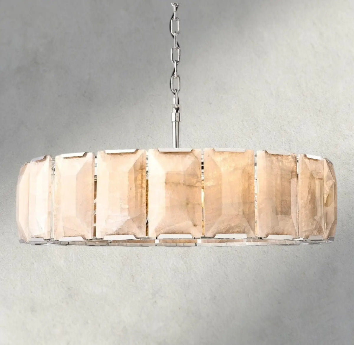 Hartley Alabaster Round Chandelier 19’’ 31’’ 43’’ 60’’ - 43’’ / Nickle - chandelier