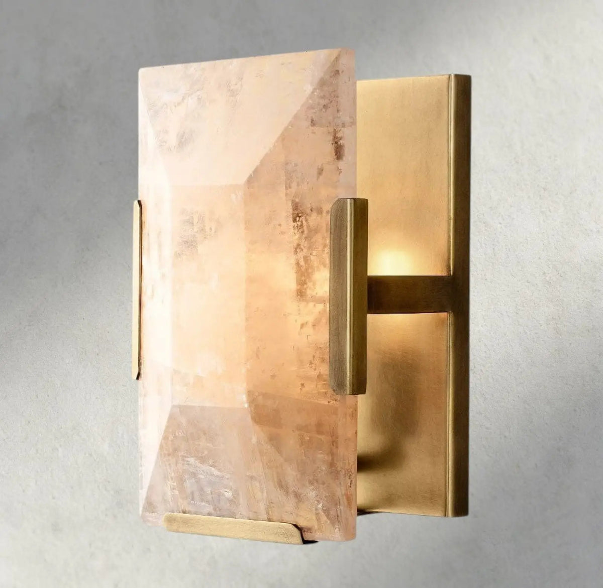 Hartley Alabaster Sconce - Brass - wall sconce